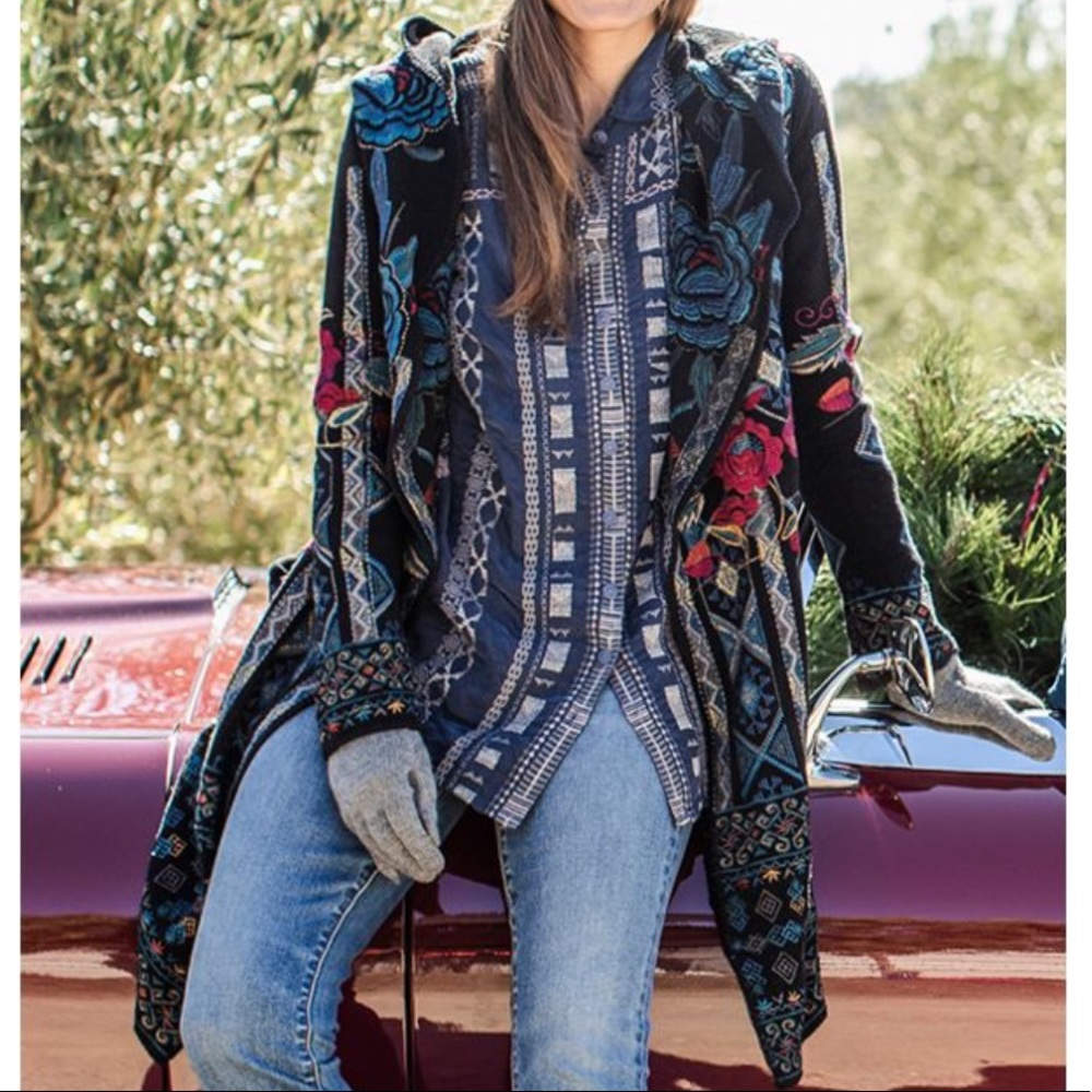 NWT Johnny Was Djioudeu Long Duster Hoodie. Medium